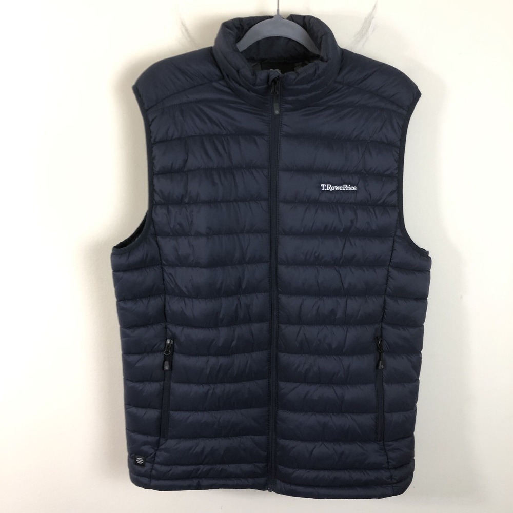 Stormtech T.Rowe Price Stavanger Thermal Puffer Vest Mens Sz L Navy Gray Outdoor